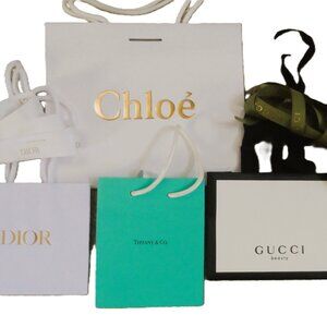 Designers shopping bags and ribbons